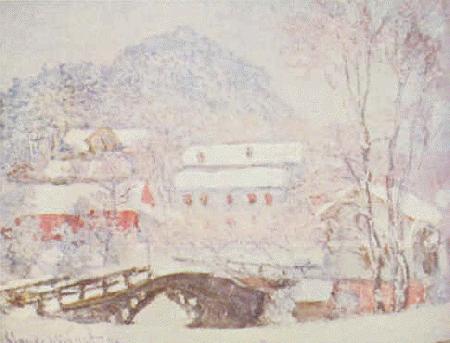 Claude Monet Sandvicken Village in the Snow